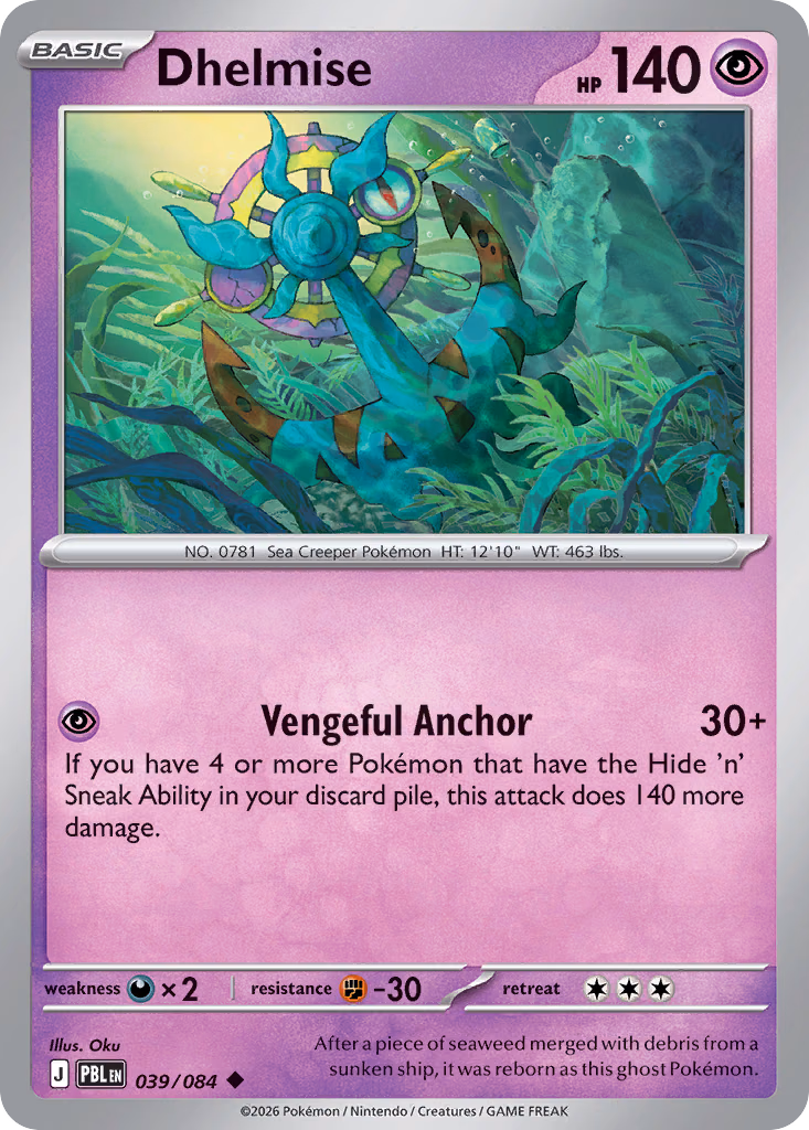Dhelmise Pokemon card (039/084, Pitch Black)