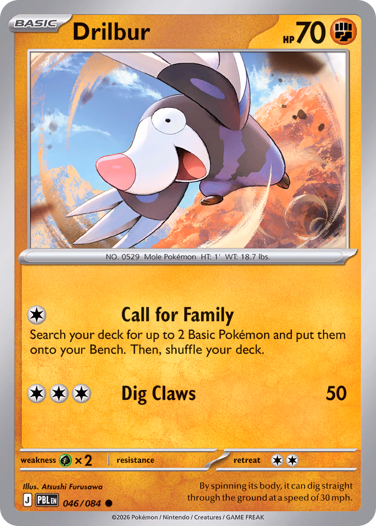 Drilbur Pokemon card (046/084, Pitch Black)