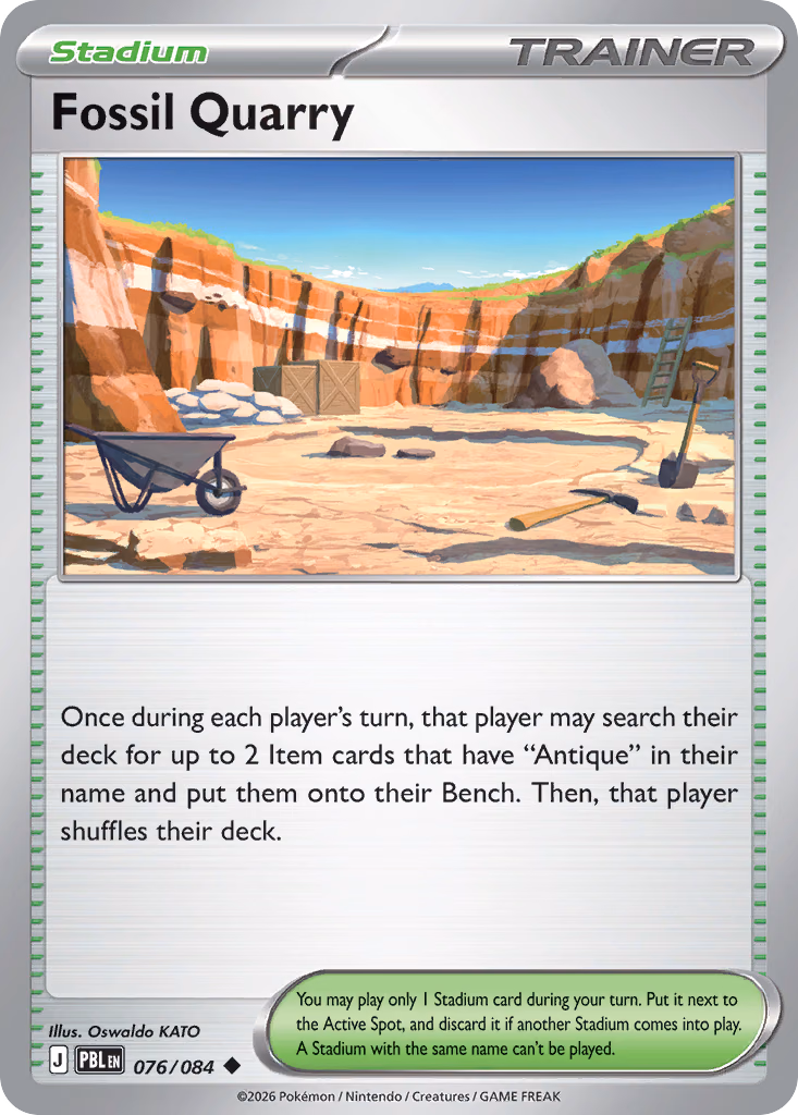 Fossil Quarry Pokemon card (076/084, Pitch Black)