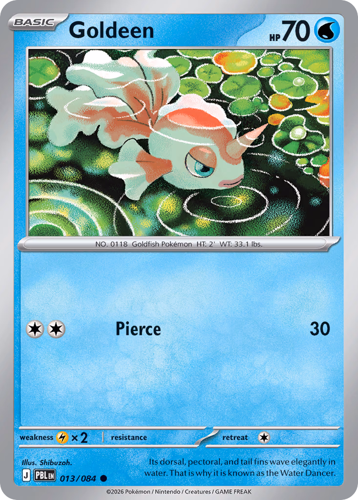 Goldeen Pokemon card (013/084, Pitch Black)