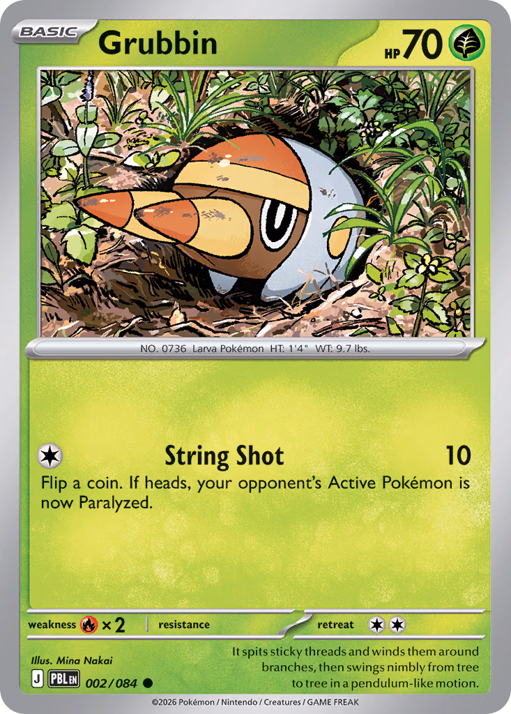 Grubbin Pokemon card (002/084, Pitch Black)