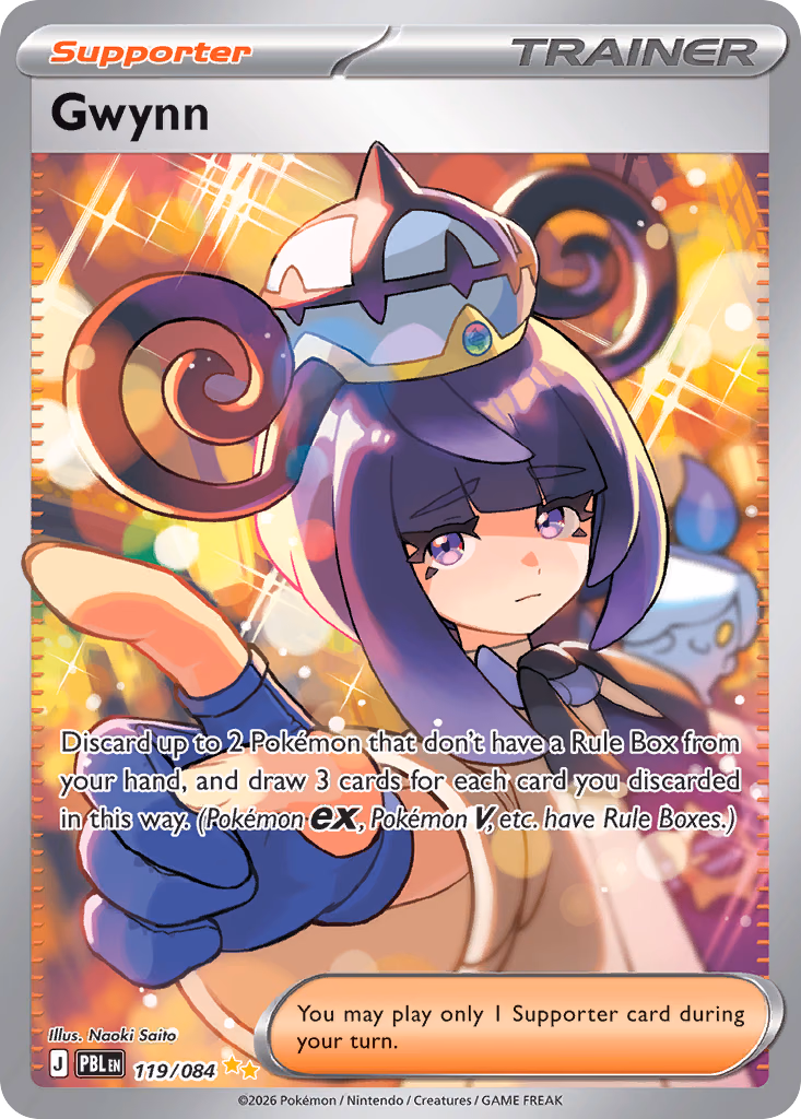 Gwynn Pokemon card (119/084, Pitch Black)