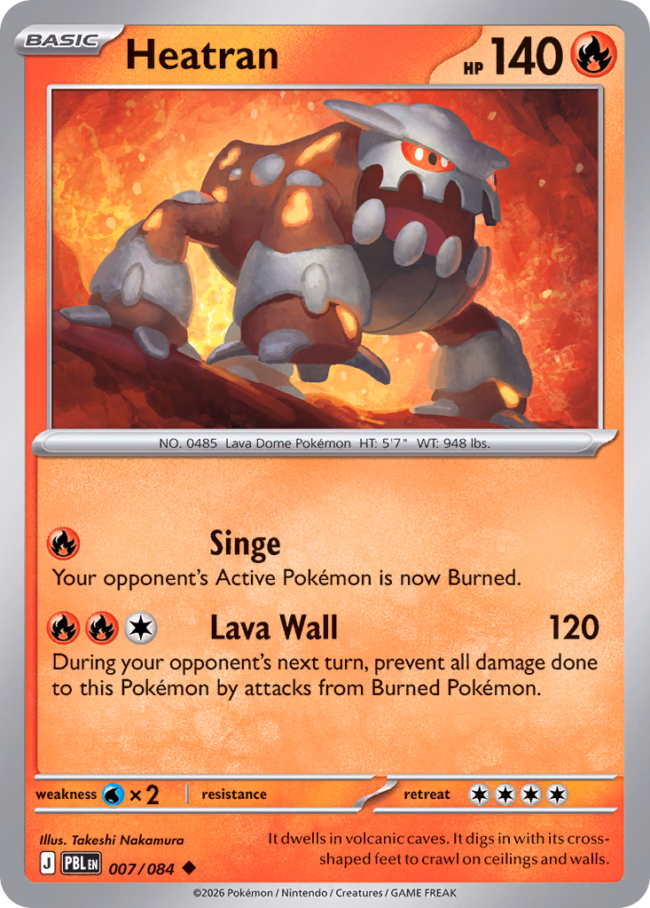 Heatran Pokemon card (007/084, Pitch Black)