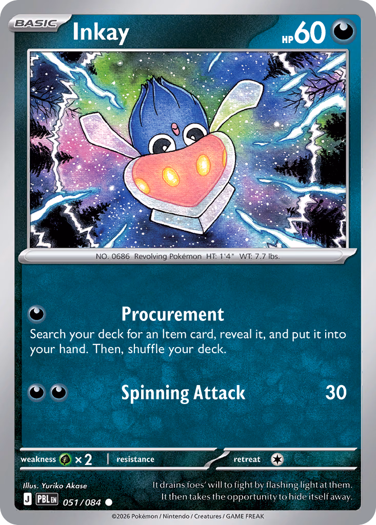 Inkay Pokemon card (051/084, Pitch Black)