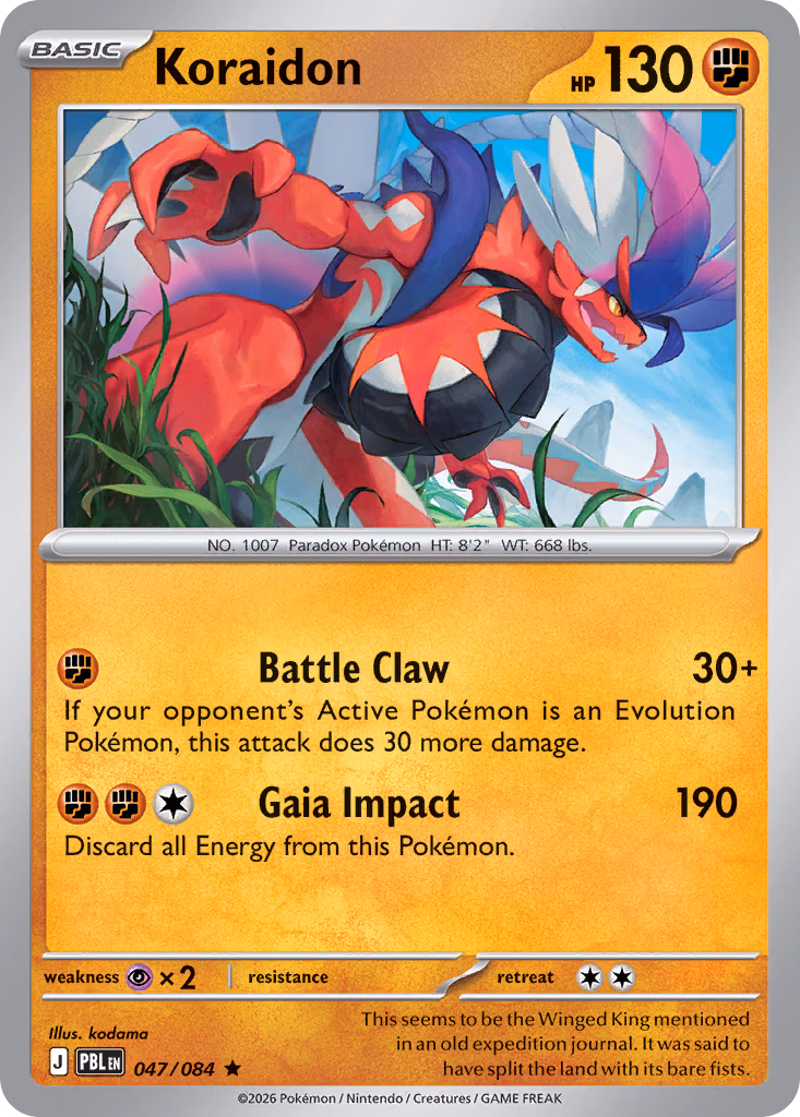 Koraidon Pokemon card (047/084, Pitch Black)