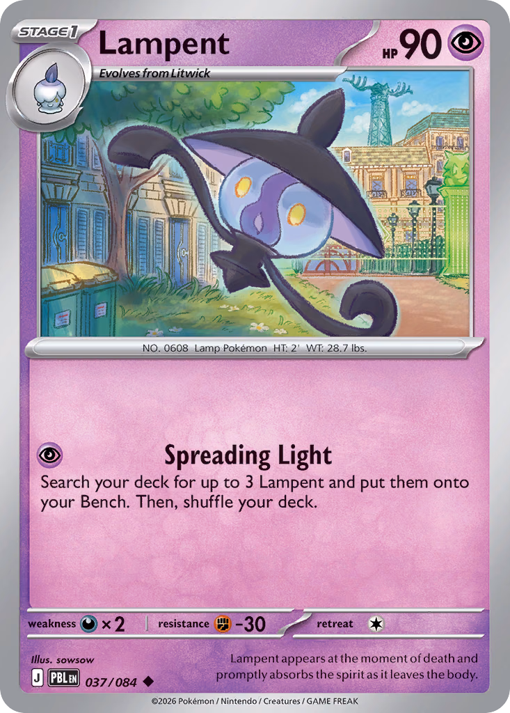 Lampent Pokemon card (037/084, Pitch Black)
