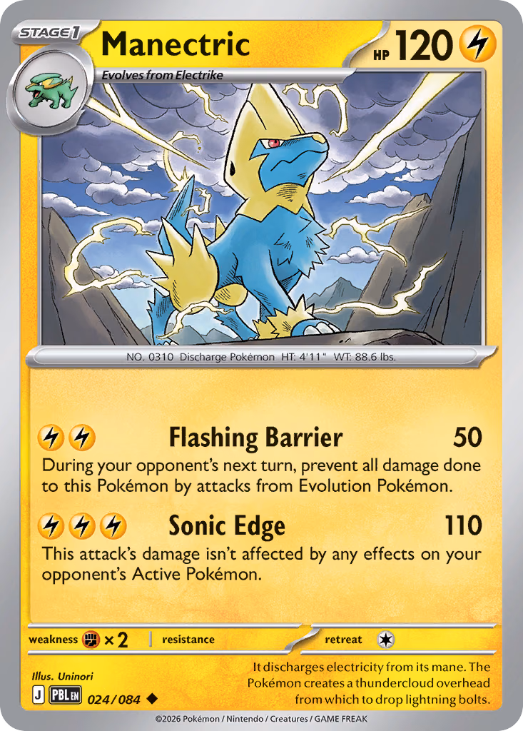 Manectric Pokemon card (024/084, Pitch Black)