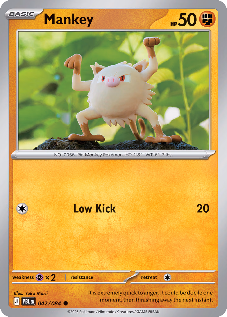 Mankey Pokemon card (042/084, Pitch Black)