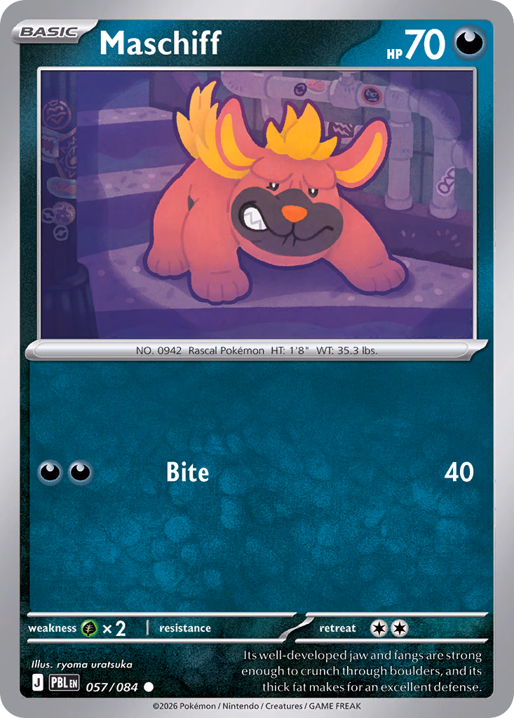 Maschiff Pokemon card (057/084, Pitch Black)