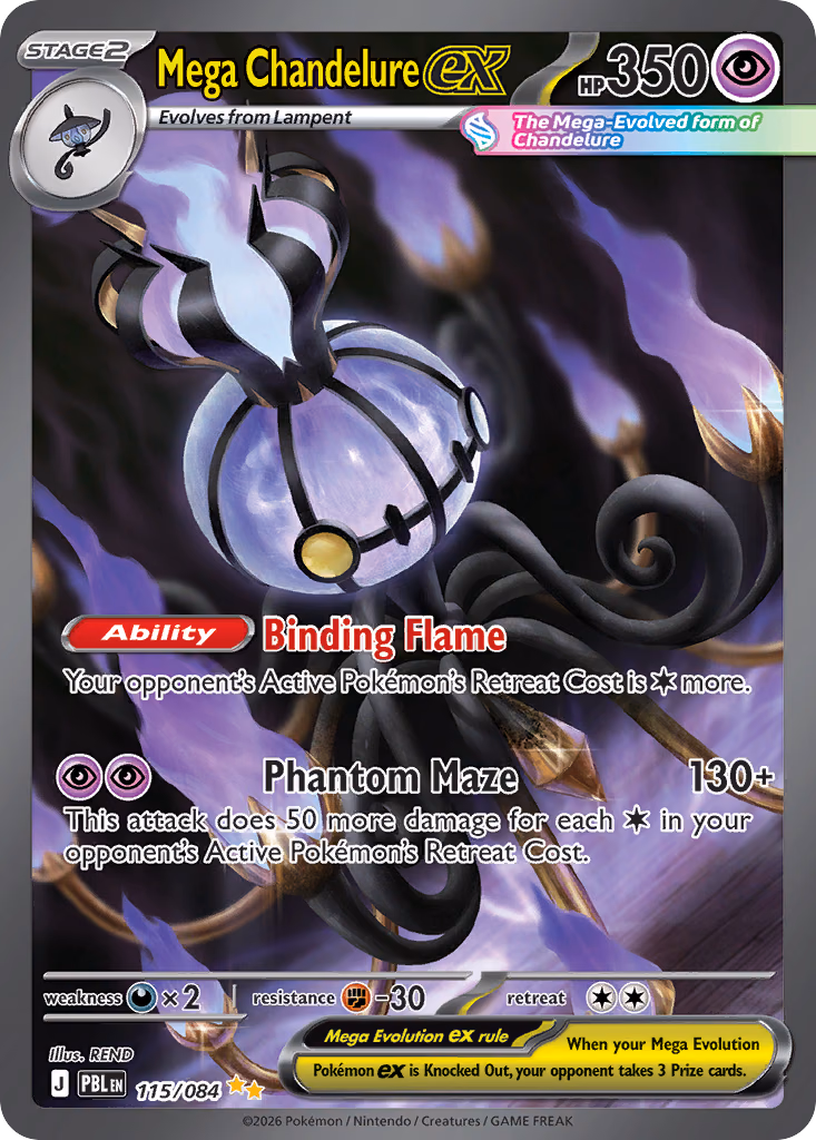 Mega Chandelure ex Pokemon card (115/084, Pitch Black)
