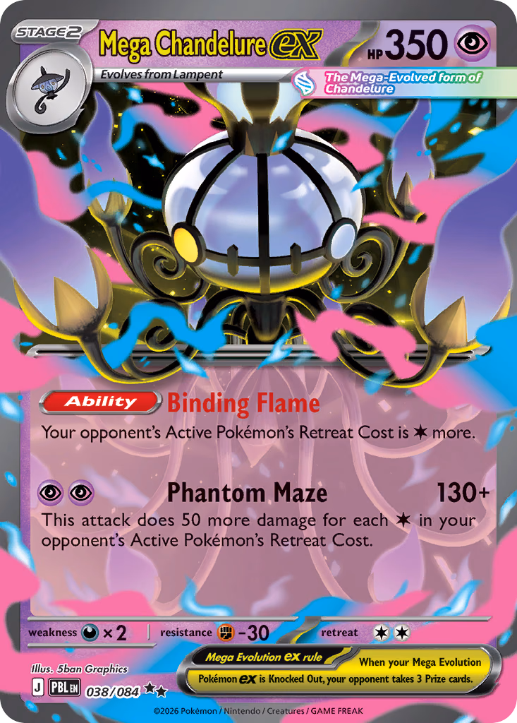 Mega Chandelure ex Pokemon card (038/084, Pitch Black)