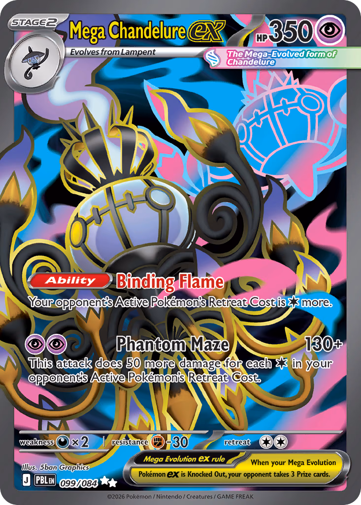 Mega Chandelure ex Pokemon card (099/084, Pitch Black)