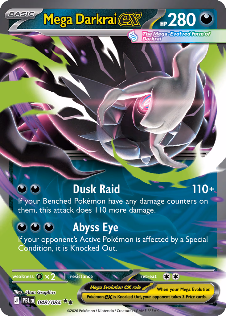 Mega Darkrai ex Pokemon card (048/084, Pitch Black)