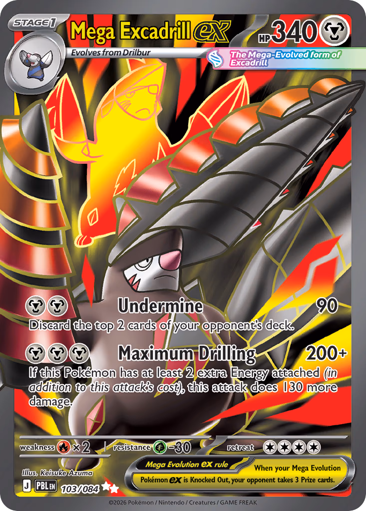 Mega Excadrill ex Pokemon card (103/084, Pitch Black)