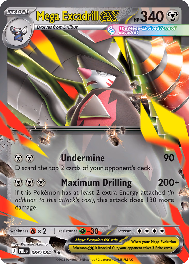 Mega Excadrill ex Pokemon card (065/084, Pitch Black)