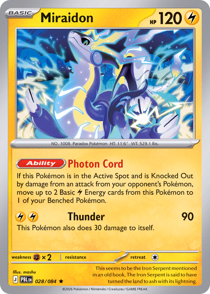 Miraidon Pokemon card (028/084, Pitch Black)