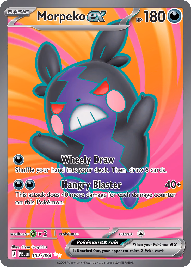Morpeko ex Pokemon card (102/084, Pitch Black)