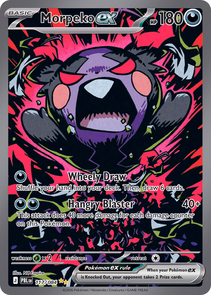 Morpeko ex Pokemon card (117/084, Pitch Black)