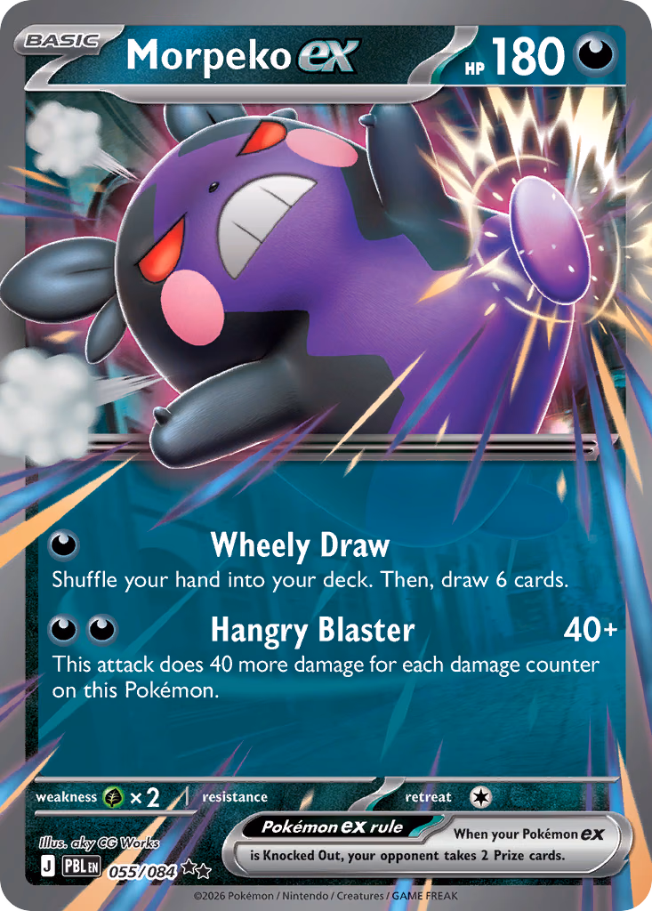 Morpeko ex Pokemon card (055/084, Pitch Black)