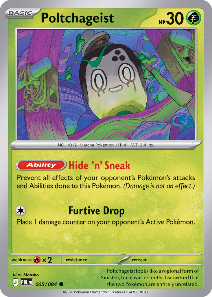 Poltchageist Pokemon card (005/084, Pitch Black)