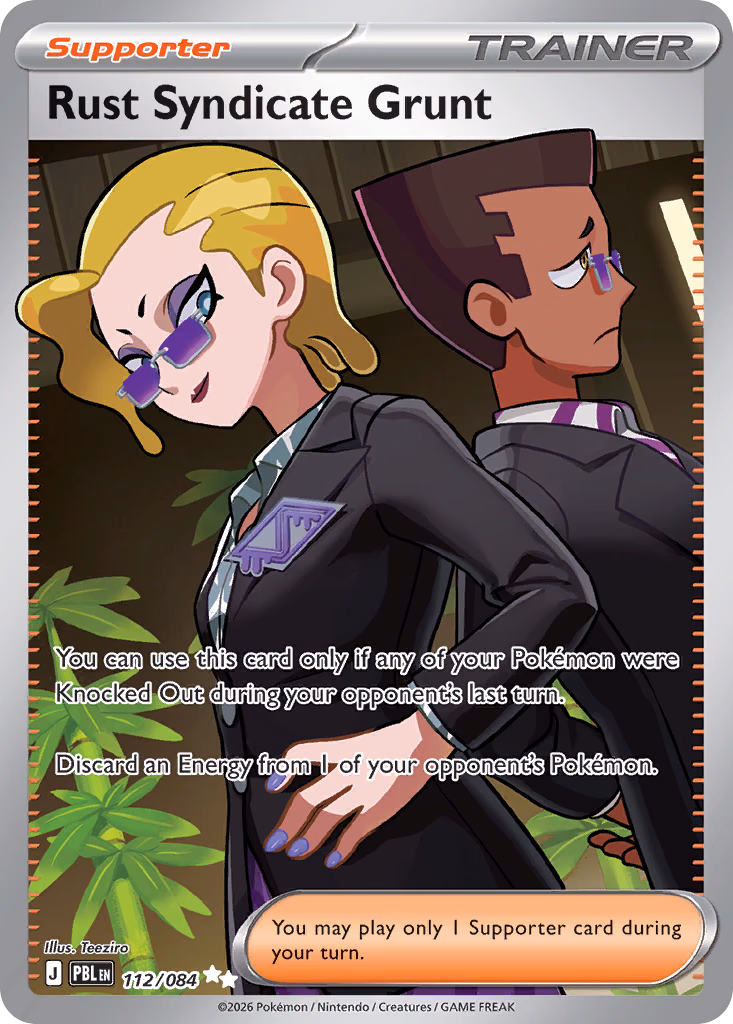 Rust Syndicate Grunt Pokemon card (112/084, Pitch Black)