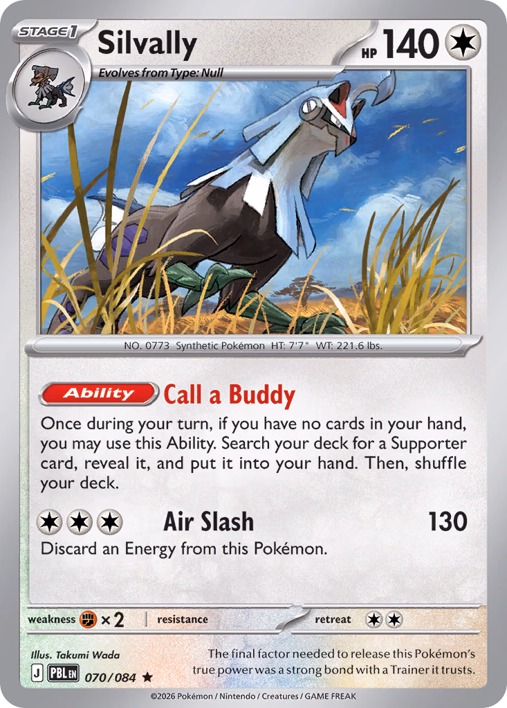 Silvally Pokemon card (070/084, Pitch Black)