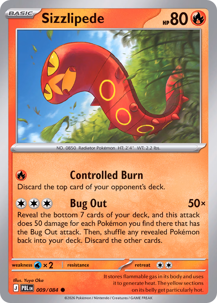 Sizzlipede Pokemon card (009/084, Pitch Black)