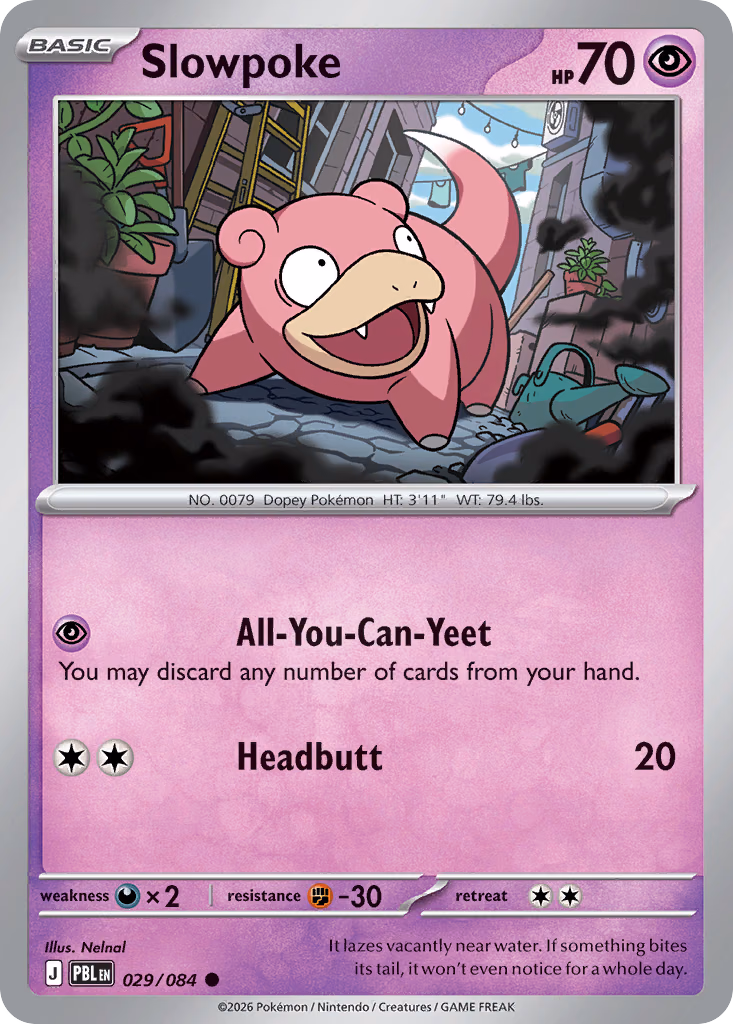 Slowpoke Pokemon card (029/084, Pitch Black)