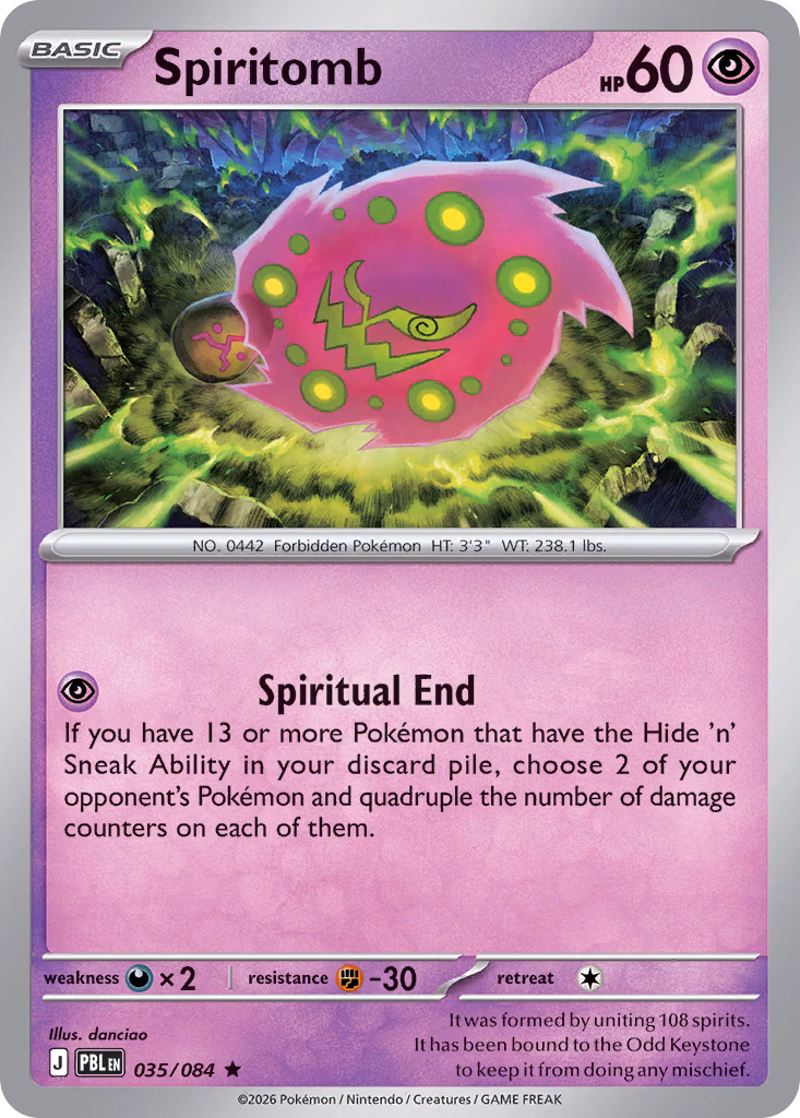 Spiritomb Pokemon card (035/084, Pitch Black)