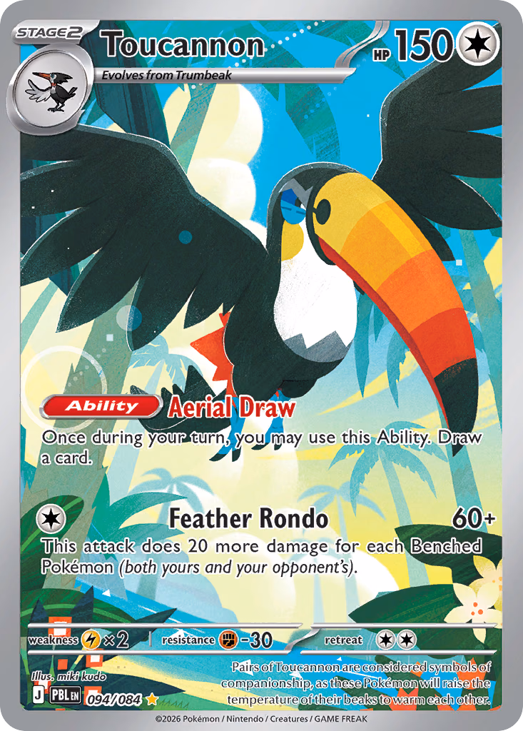 Toucannon Pokemon card (094/084, Pitch Black)