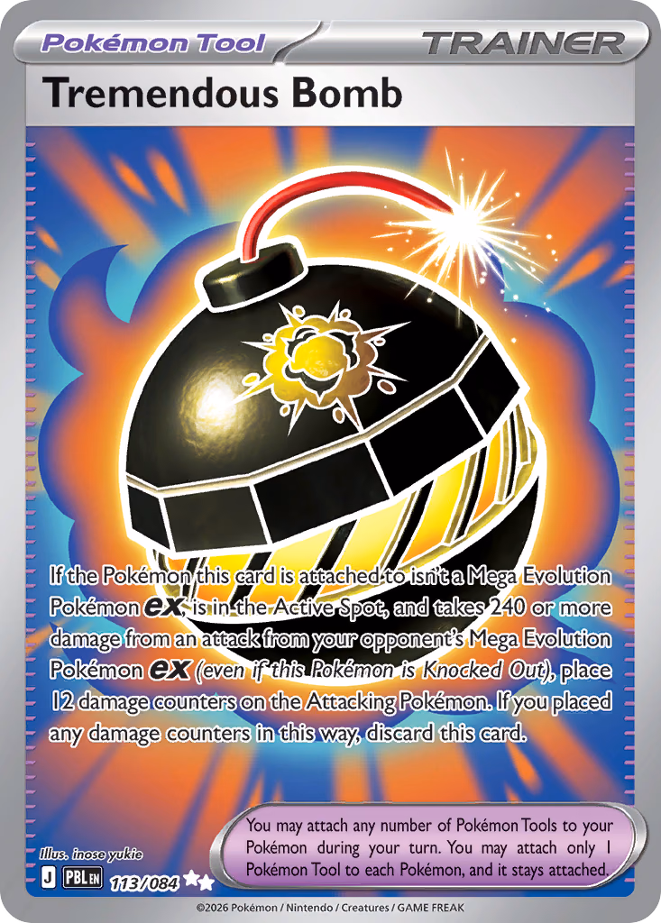 Tremendous Bomb Pokemon card (113/084, Pitch Black)