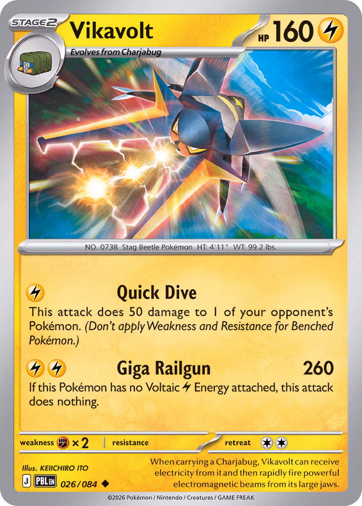 Vikavolt Pokemon card (026/084, Pitch Black)