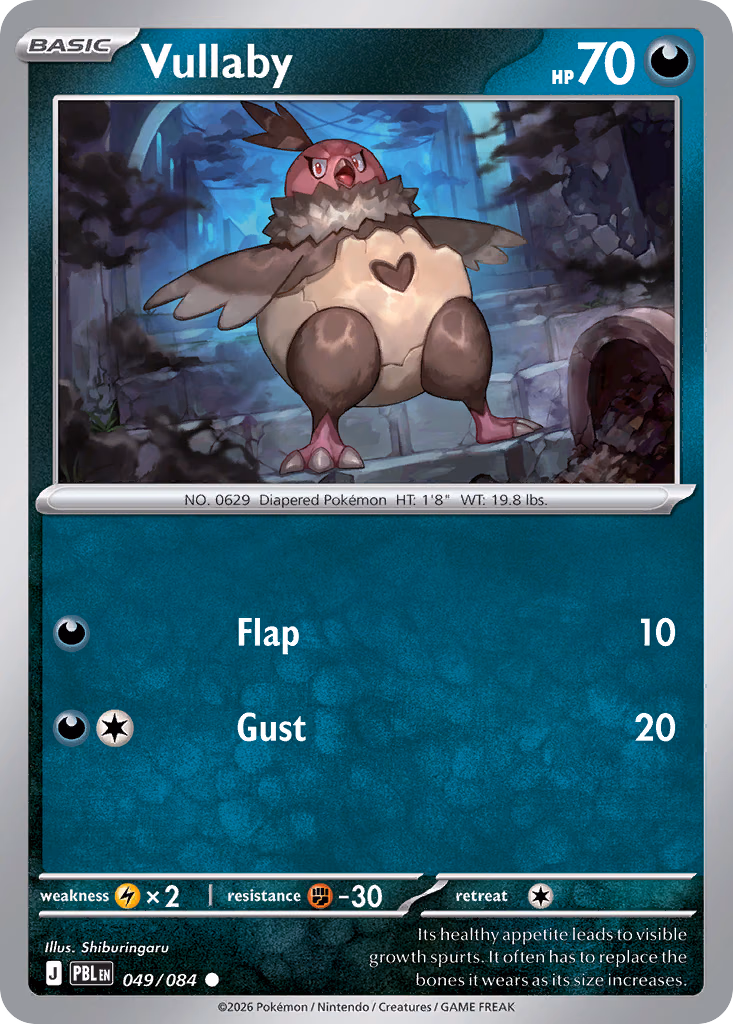 Vullaby Pokemon card (049/084, Pitch Black)