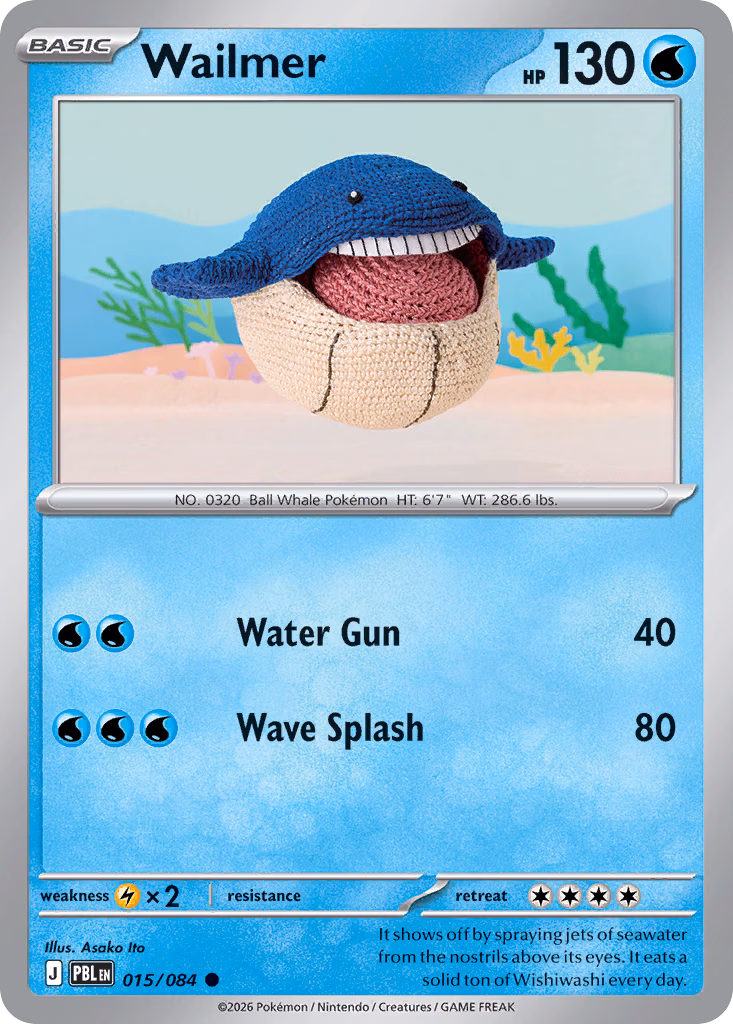 Wailmer Pokemon card (015/084, Pitch Black)