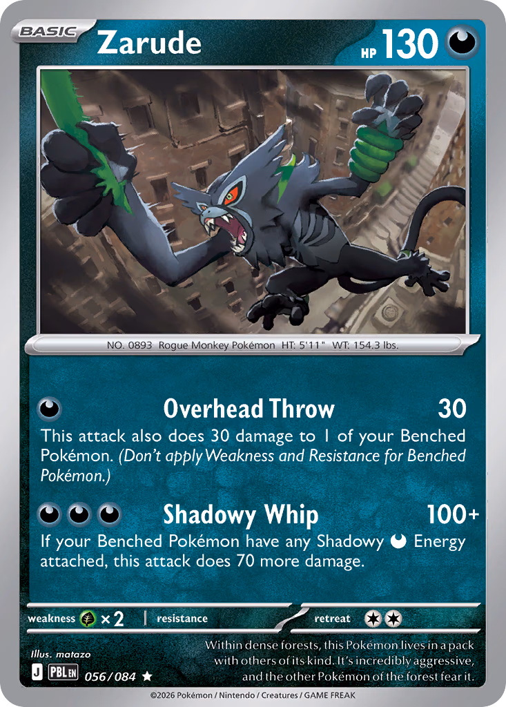 Zarude Pokemon card (056/084, Pitch Black)