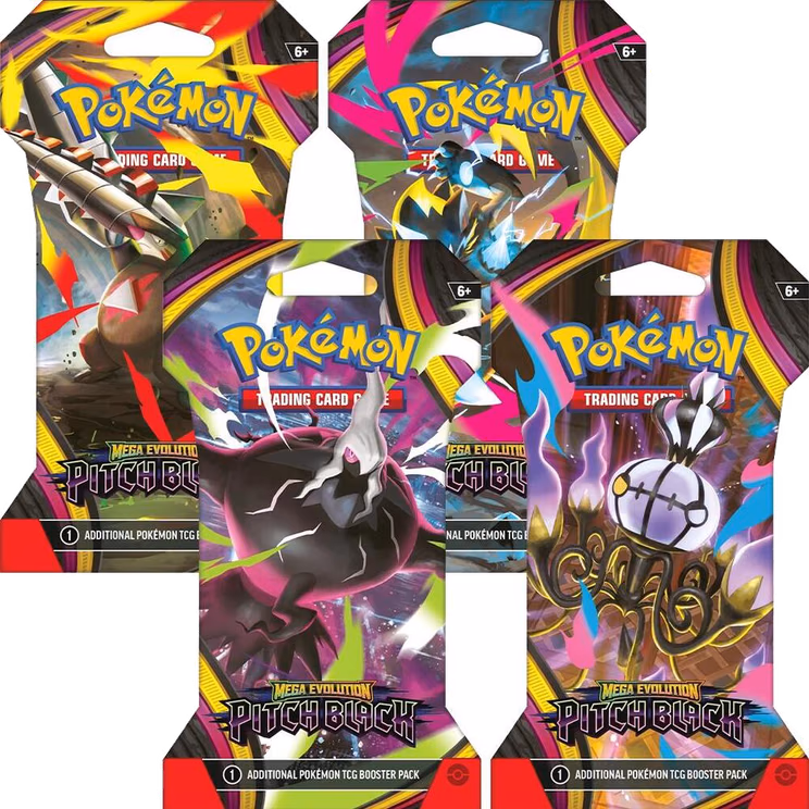 Pokemon Pitch Black Sleeved Booster Pack Art Bundle [Set of 4]