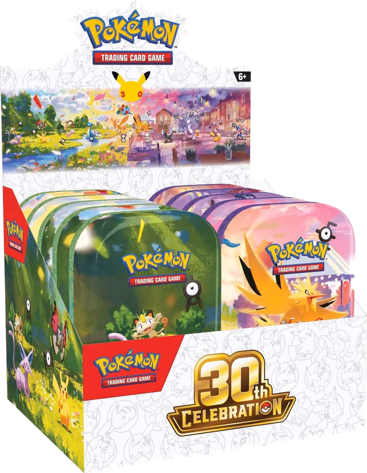 Pokemon 30th Celebration Mini Tin Display