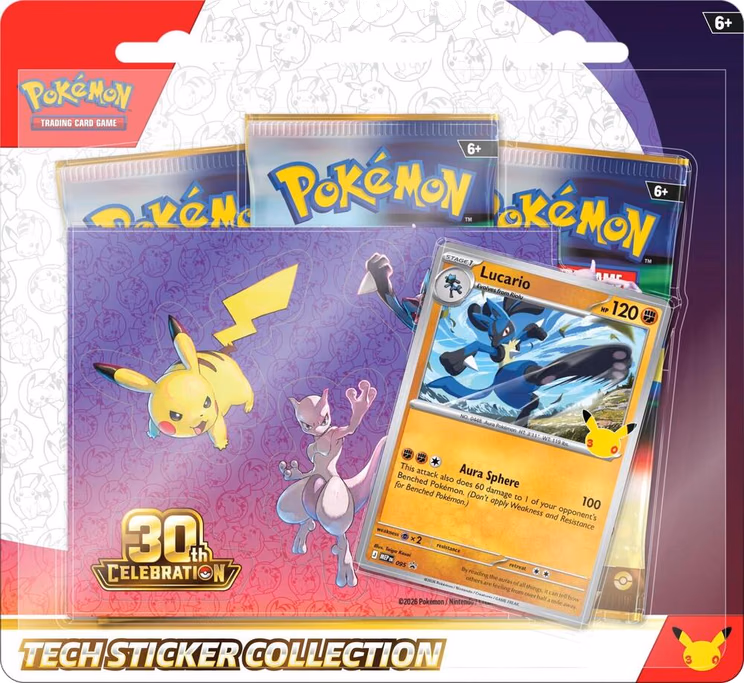 Pokemon 30th Celebration Tech Sticker Collection [Lucario]