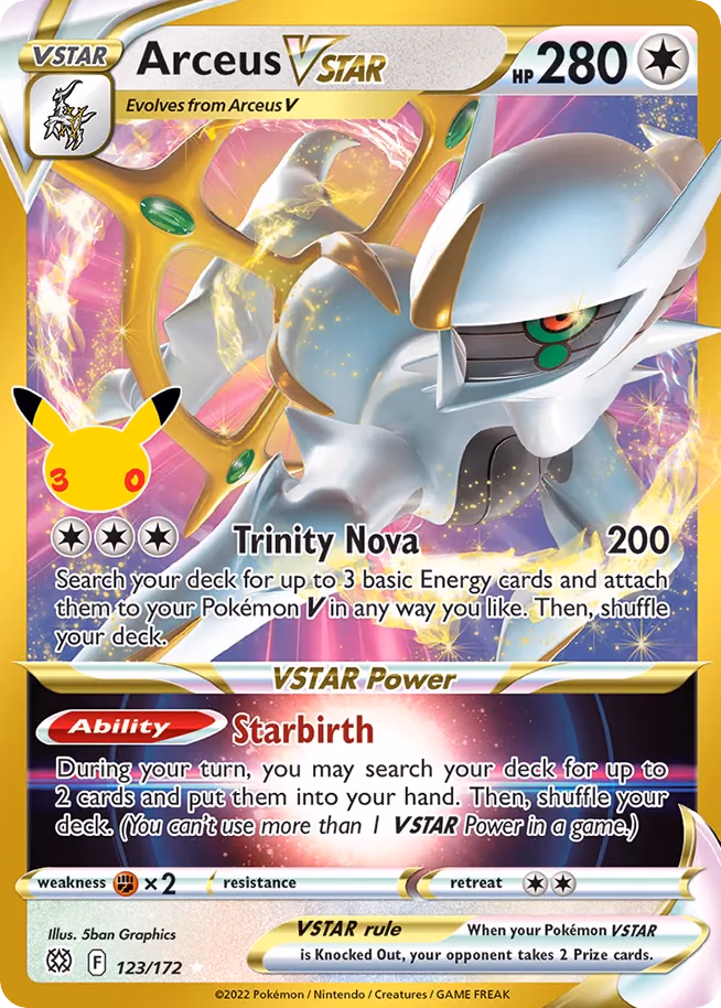 Arceus VSTAR Pokemon card (123/030, 30th Celebration: Classic Collection)
