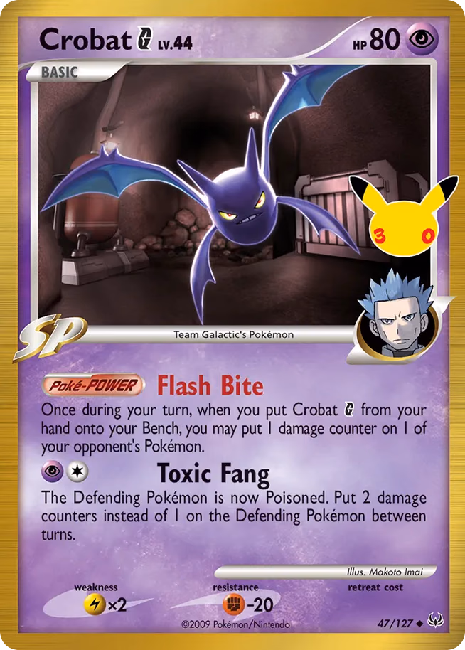 Crobat G Pokemon card (047/030, 30th Celebration: Classic Collection)