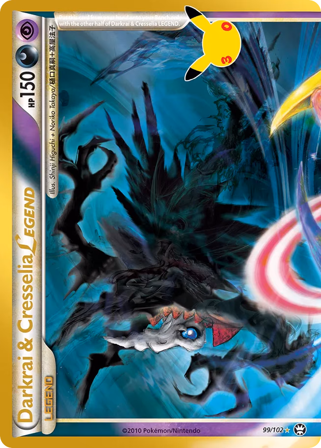 Darkrai & Cresselia LEGEND Pokemon card (099/030, 30th Celebration: Classic Collection)