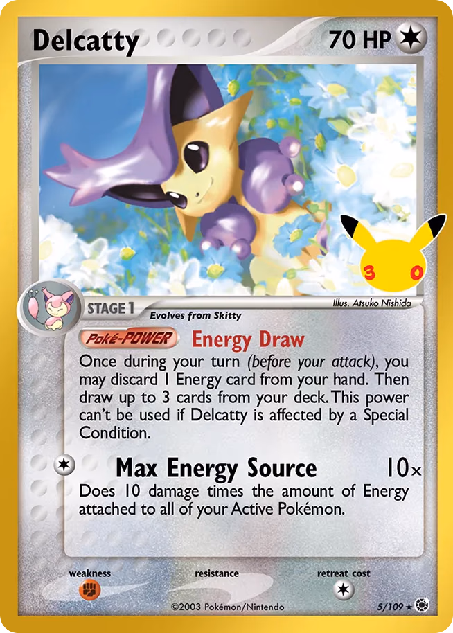Delcatty Pokemon card (005/030, 30th Celebration: Classic Collection)