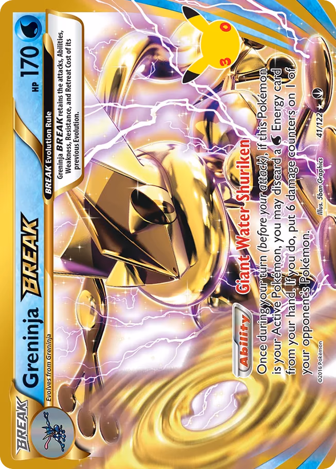 Greninja BREAK Pokemon card (041/030, 30th Celebration: Classic Collection)