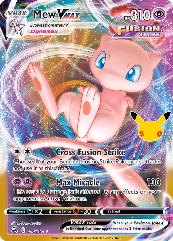 Mew VMAX Pokemon card (114/030, 30th Celebration: Classic Collection)