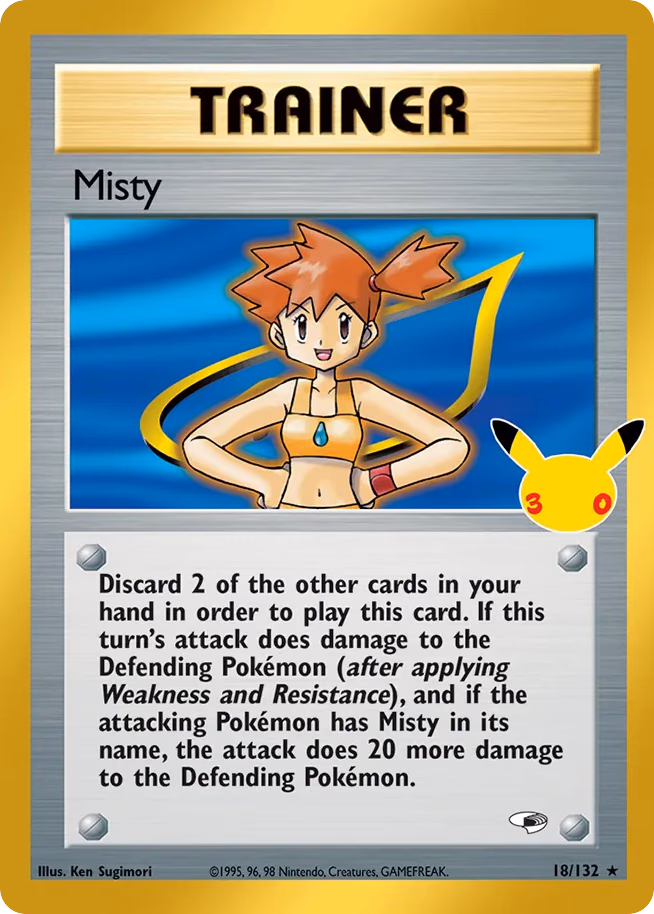 Misty Pokemon card (018/030, 30th Celebration: Classic Collection)