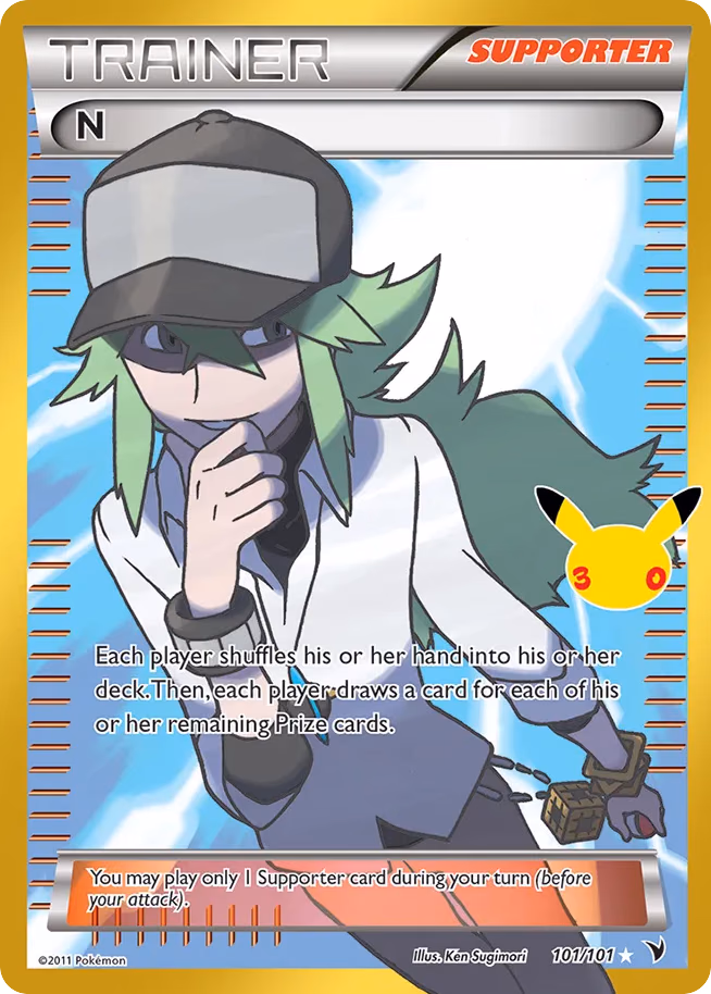 N Pokemon card (101/030, 30th Celebration: Classic Collection)