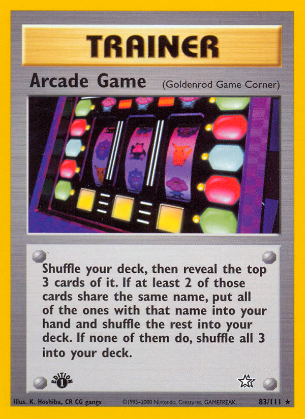 Arcade Game (1st Edition) Pokemon card (83/111, Neo Genesis)