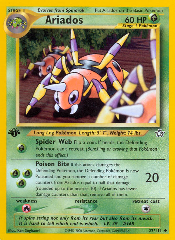 Ariados (Unlimited) Pokemon card (27/111, Neo Genesis)