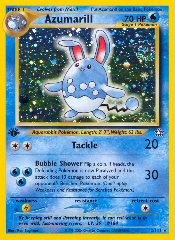 Azumarill (Unlimited) Pokemon card (2/111, Neo Genesis)