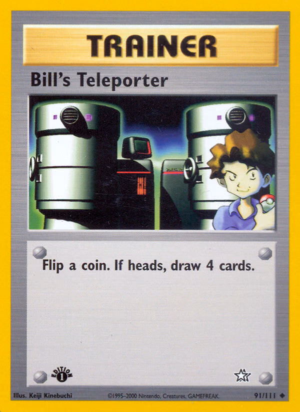 Bill's Teleporter (Unlimited) Pokemon card (91/111, Neo Genesis)